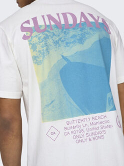ONLY & SONS Onskye reg photo ss tee off-white Ecru - XXL