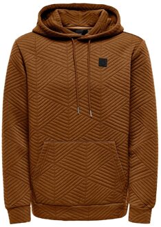 ONLY & SONS Onskyle reg quilt hoodie 3608 swt Bruin - L