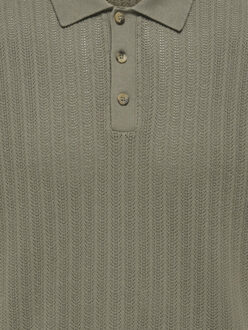 ONLY & SONS Onsmoon reg 12 ss polo knit noos army Groen - M