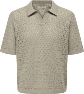 ONLY & SONS Onsnyle life reg 5 ss split polo kn Beige - XXL