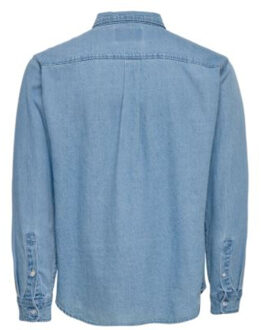 ONLY & SONS Onsorson regular yfm dnm shirt noos Blauw - M