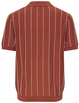 ONLY & SONS Onssaim reg 12 stripe ss polo knit dessin Oranje - L