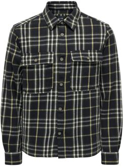 ONLY & SONS Onsscott ls check flannel overshirt Zwart - XL