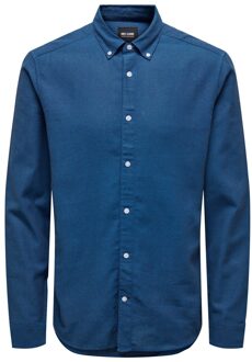 ONLY & SONS Onstar Slim Ls Melange Btn Down Shi: