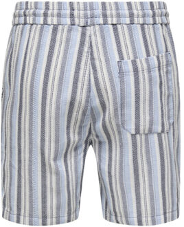 ONLY & SONS Onstrev life reg struc stripe short dessin Blauw - XXL