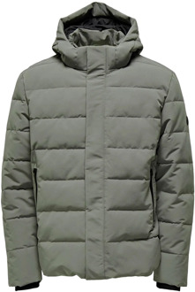 ONLY & SONS Puffa Jas in Castor Gray Only & Sons , Gray , Heren - M