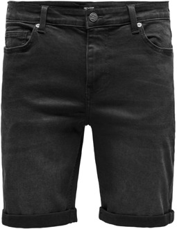ONLY & SONS Slim Fit Jeans-Shorts Only & Sons , Black , Heren - 2Xl,Xl,L