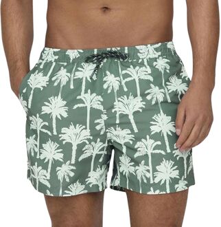 ONLY & SONS Ted Palms Zwembroek Heren groen - L