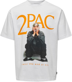ONLY & SONS Tupac Frontprint T-Shirt Only & Sons , Gray , Heren - 2Xl,Xl