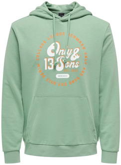ONLY & SONS Vintage Hoodie Lenny Reg Only & Sons , Green , Heren - 2Xl,S