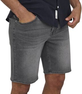 ONLY & SONS Weft Denim Short Heren donkergrijs - XL
