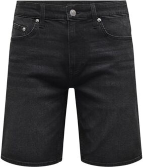 ONLY & SONS Weft Denim Short Heren zwart - M