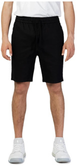 ONLY & SONS Zwarte katoen-linnen shorts Only & Sons , Black , Heren - S,Xs