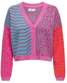 Only Stijlvolle Cardigan voor Vrouwen Only , Pink , Dames - M