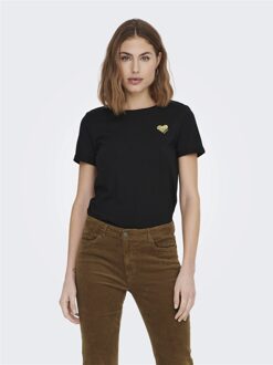 Only T-shirt Korte Mouw Only ONLKITA" Zwart - S,XS