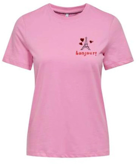 Only T-Shirts Only , Pink , Dames - L,S,Xs