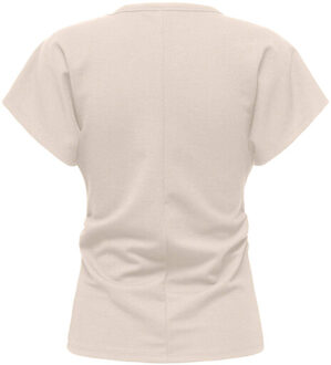 Only Top korte mouw 15369910 atlas - maat S Beige