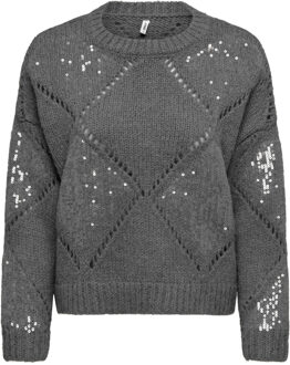 Only Trui KANSAS LIFE donker grijs - S;M;L;XL