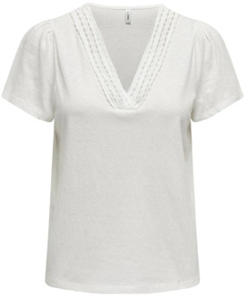 Only V-Hals Top Only , White , Dames - Xl,L,M,S,Xs
