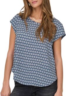 Only Vic Top Dames blauw - wit - 34