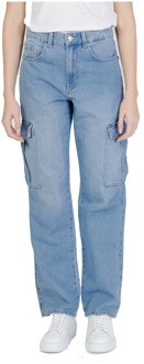 Only Wijde Pijp Cargo Denim Jeans Only , Blue , Dames - W31 L32