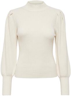 Only Witte Gebreide Trui met Hoge Hals Only , White , Dames - L,M