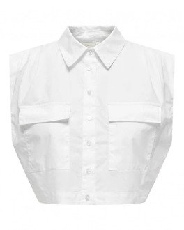 Only Witte mouwloze blouse met plooien Only , White , Dames - L,M,S,Xs