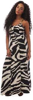 Only Women's Only Nova Gigi Zebra Print Maxi Dress in Black-White Zwart/wit - EU 36 / UK 8