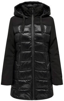 Only Zwarte Puffer Parka voor Vrouwen Only , Black , Dames - M,S,Xs