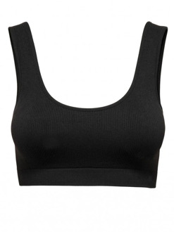 Only Zwarte Stretch Mouwloze Bh Top Only , Black , Dames - Xs/S