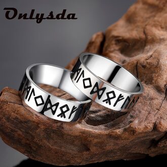 Onlysda316LStainless Staal Odin Noorse Viking Amulet Rune Mannen Ring Mode Woorden Retro Ringen Sieraden Paar Valentijnsdag Dagen 13