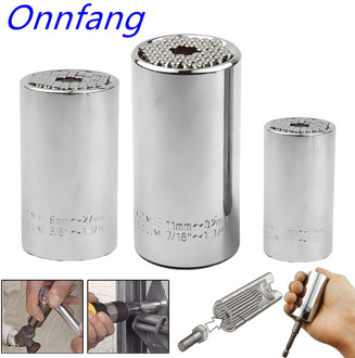 Onnfang Universal Socket Sleeve Torque Wrench Sleeve Head Cr-v Material 7-19mm/9-27mm/11-32mm Spanner Key Gator Multi Magic Grip