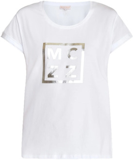 Onora t-shirt offwhite silver su24.75.042 Wit - M