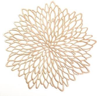 Onregelmatige Pvc Placemat Voor Eettafel Multifunctionele Milieuvriendelijke Tafel Onderzetters Board Keuken Decoratie Accessoires Hibiscus goud / 6 stk