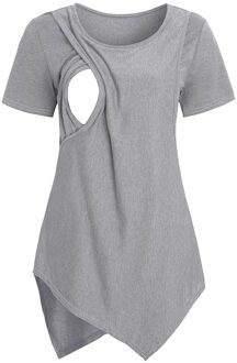 Onregelmatige Zoom Verpleging T-shirt Vrouwen Moederschap Korte Mouw Casual Verpleegkundige Top Voor Borstvoeding Kleding Zwangerschaps Kleding