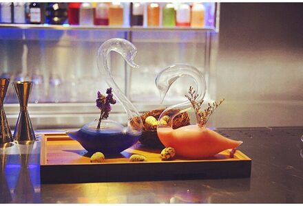 Ons Bar Creatieve 3D Zwaan Cocktail Stro Beker Vogel Diy Moleculaire Rokerige Cocktail Party Glas Speciale Drankjes cup 2 stk Cup reeks