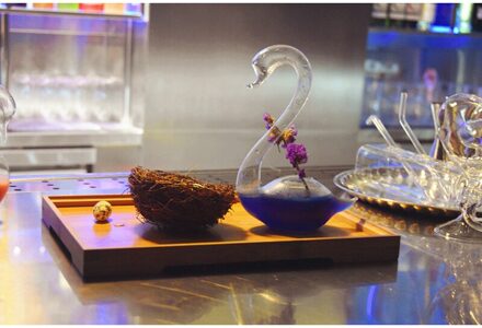 Ons Bar Creatieve 3D Zwaan Cocktail Stro Beker Vogel Diy Moleculaire Rokerige Cocktail Party Glas Speciale Drankjes cup mannetje zwaan- 230ml