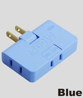 Ons Standaard 2Pcs Draaibaar Socket Adapter 1-In-3 180 Graden Uitgebreide Multi-Plug Mini Slim draadloze Socket Adapter Licht blauw 2stk