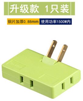 Ons Standaard 2Pcs Draaibaar Socket Adapter 1-In-3 180 Graden Uitgebreide Multi-Plug Mini Slim draadloze Socket Adapter Licht groen 2stk