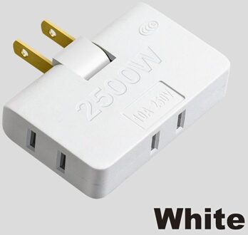 Ons Standaard 2Pcs Draaibaar Socket Adapter 1-In-3 180 Graden Uitgebreide Multi-Plug Mini Slim draadloze Socket Adapter Licht wit 2stk