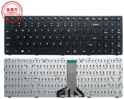 ONS Zwart Voor Lenovo Voor Ideapad 100-15 100-15IBY 100-15IBD 300-15 B50-10 B50-50 Laptop Toetsenbord Engels lang kabel