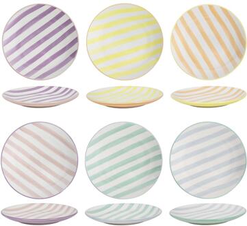 Ontbijtbord 2-tone doos a 6 Ø19cm verschillende