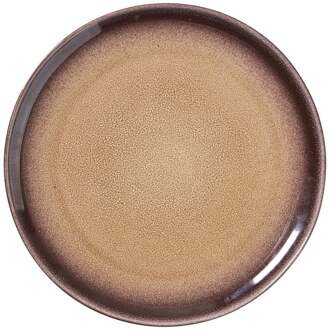 Ontbijtbord Olivia - bordeauxrood/beige - ø22x2 cm