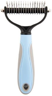 Ontharing Kam Huisdier Grooming Tool - 2 Zijdig Ondervacht Hark Voor Katten Honden-Veilig Dematting Kam Voor matten Klitten Verwijderen Blauw / S