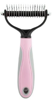 Ontharing Kam Huisdier Grooming Tool - 2 Zijdig Ondervacht Hark Voor Katten Honden-Veilig Dematting Kam Voor matten Klitten Verwijderen Roze / S