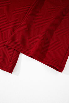 Ontspannen Pasvorm Tweedelig Set Donkerrood