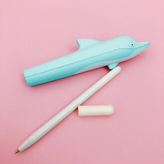 Ontspannen Speelgoed Creatieve Kawaii Dolfijn Pen Cap Sticky Langzaam Stijgende Potlood Houder Soft Toy Stress Relief Speelgoed Voor Kinderen d309