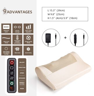 Ontspanning Massage Kussen Verwarming Infrarood Nek Schouder Terug Hoofd Lichaam Musle Multifunctionele Shiatsu Relief Pijn Neck Massager
