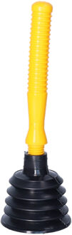 Ontstopper - toilet / gootsteen - geel - kunststof - rubber - 27 cm - plopper