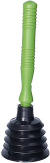 Ontstopper - toilet / gootsteen - groen - kunststof - rubber - 27 cm - plopper